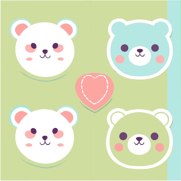 Vector a picture of bears with a heart on the front