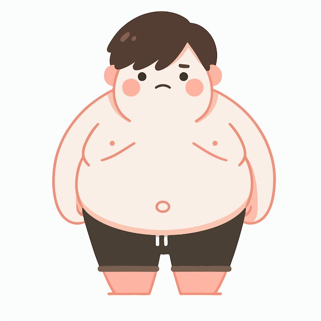 Vector picture of fat man doing activity