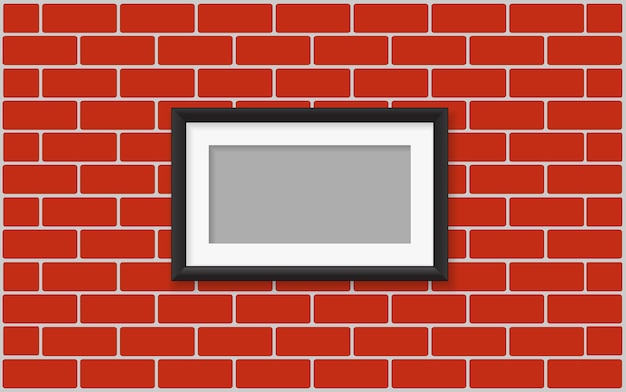 Picture frame on brick wall