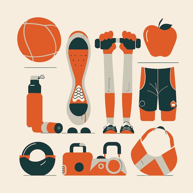 Vector a picture of a pair of sports equipment and a pair of shorts