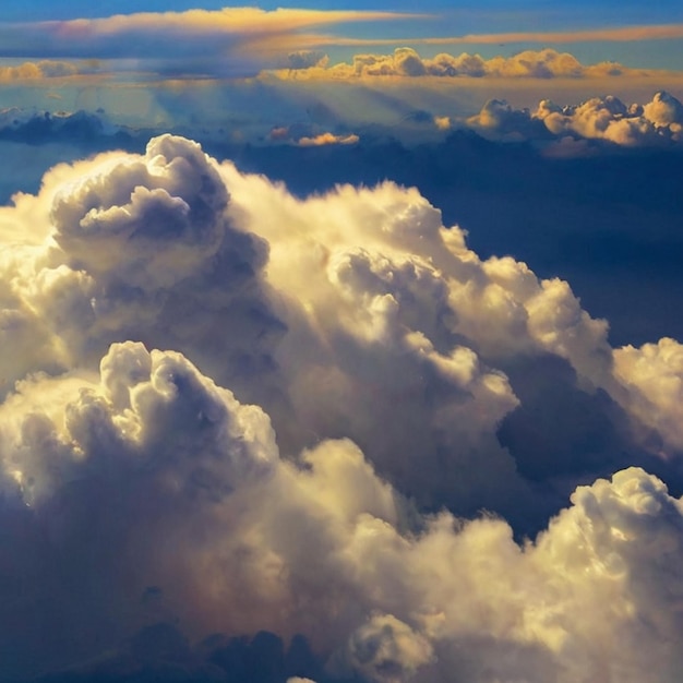 Vector a picture of the sky and clouds from the plane