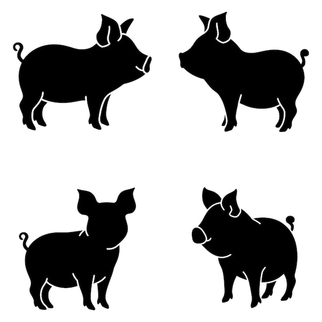 Vector a pig with a tail on it that says pig