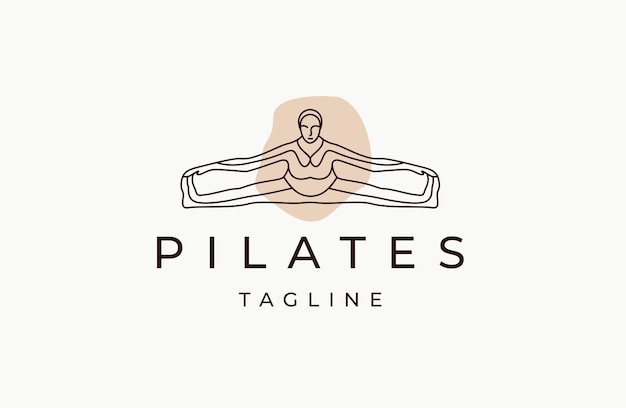 Pilates yoga logo icon design template flat vector illustration