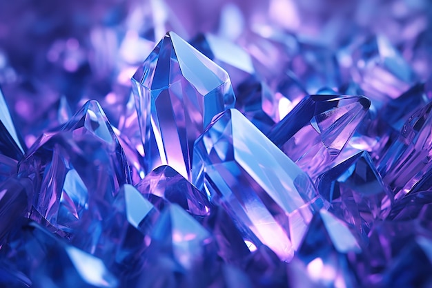 Vector a pile of crystals that are purple and blue