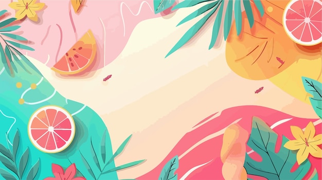 Vector a pink background with a tropical theme