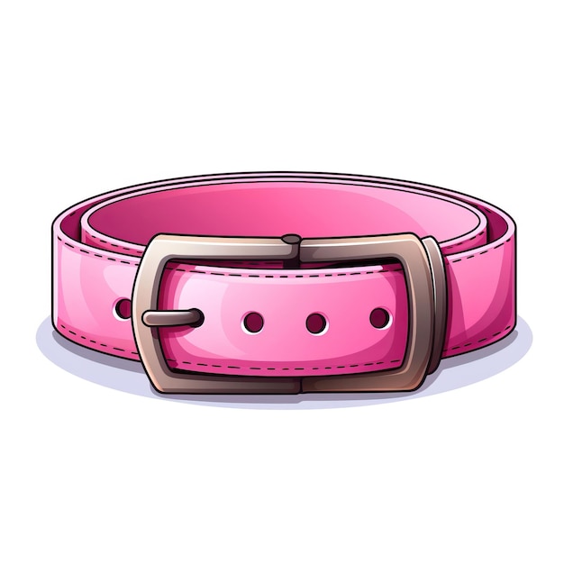 Vector pink color belt cartoon vector white background isolated