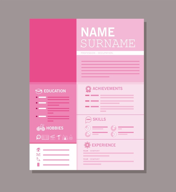 Pink curriculum vitae