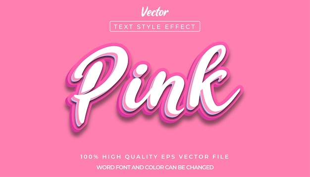 Pink editable text effect vector illustration