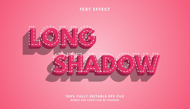 Pink long shadow text effect editable