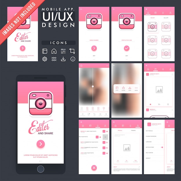 Pink mobile app design