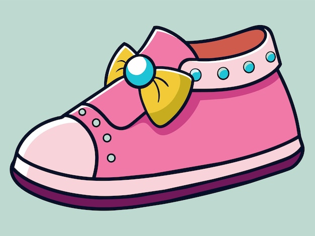 a pink shoe with a bow on it