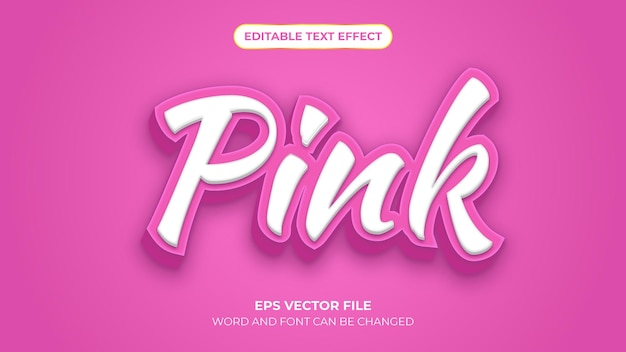 Pink text effect 3D editable text effect