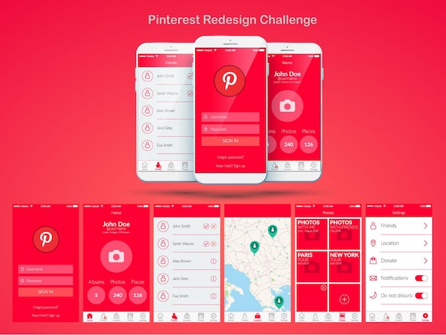 Vector pinterest landing page