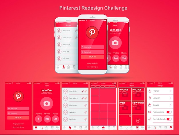 Vector pinterest landing page