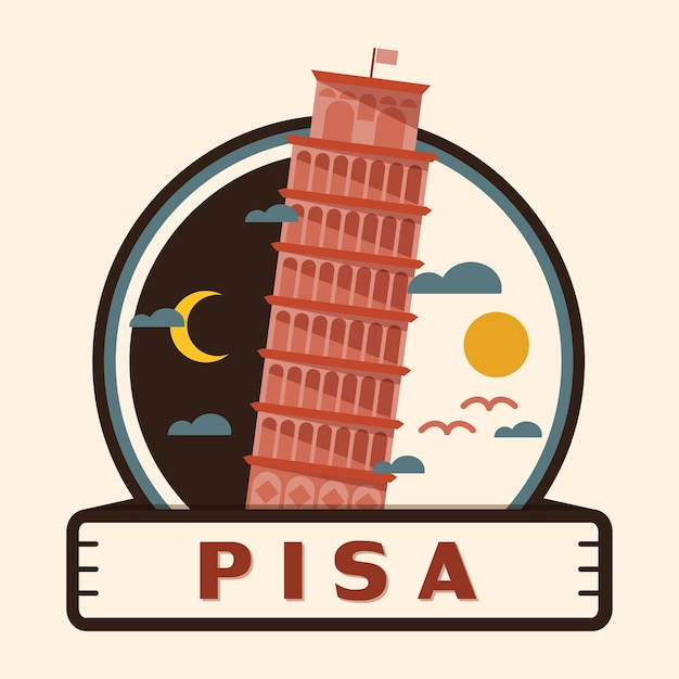 Vector pisa city badge, italy