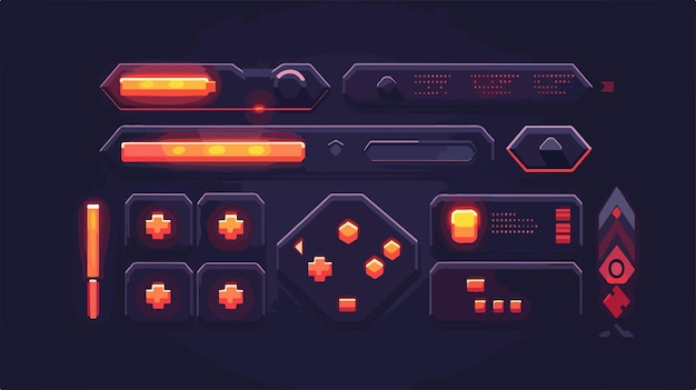 Vector pixelated game menu arrow on game interface