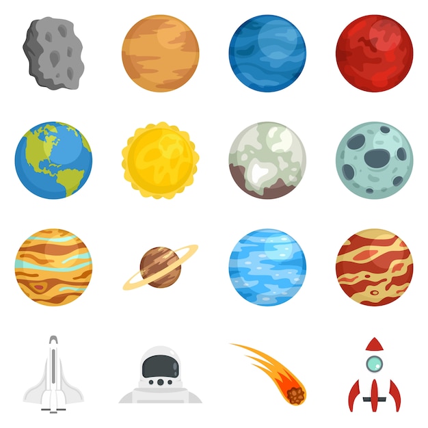 Planets icon set