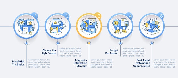 Planning small event circle infographic template