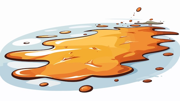 Vector playful cartoon doodle wet puddle vector illustration