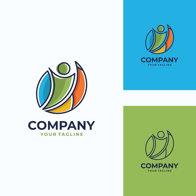 pleasant human vector logo template