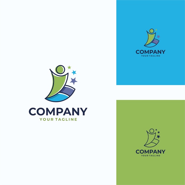 pleasant human vector logo template