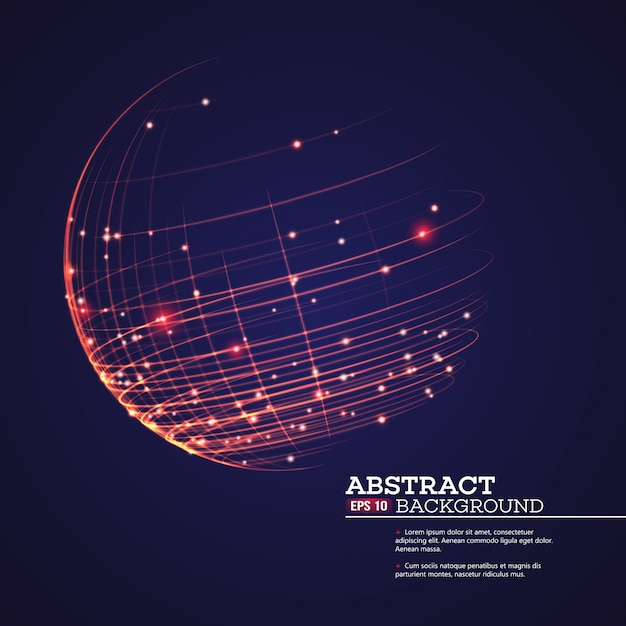 Point and curve constructed the sphere wireframe