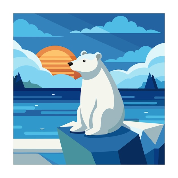 Vector polar bear animals vector on white background