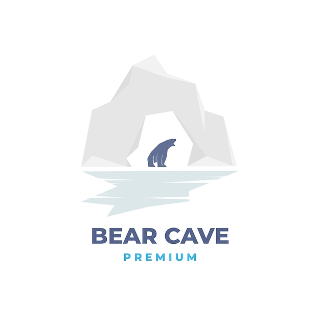 Vector polar bear cave vector illustration logo