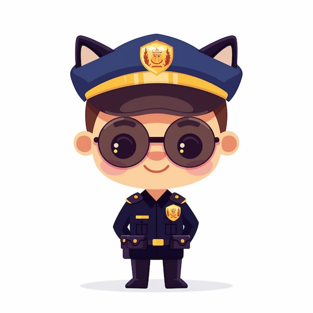 Vector police vector illustration officer policeman cop law security uniform patrol enforcement