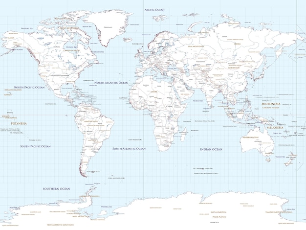 Political world map outline