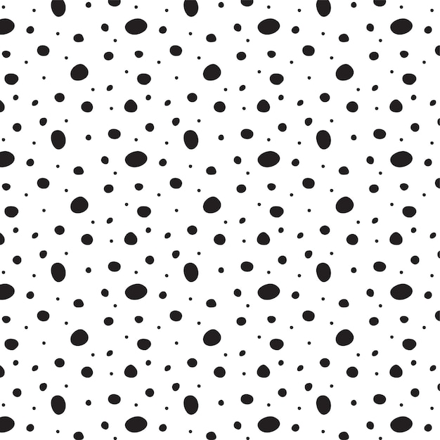 Polka dot seamless background with hand drawn doodle shapes