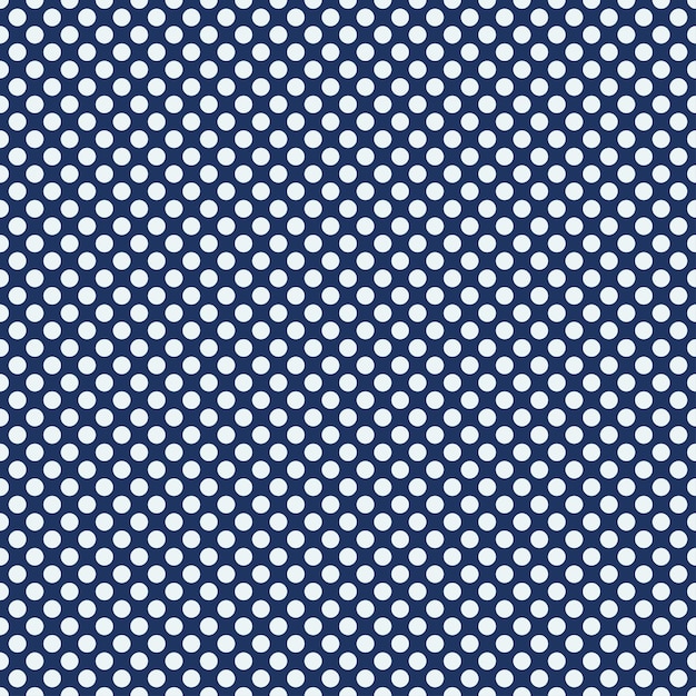 Polka dot seamless pattern. The white circles on a blue background. Texture for plaid, tablecloths, clothes, shirts, dresses, paper, bedding, blankets and other textile products. Vector illustration.