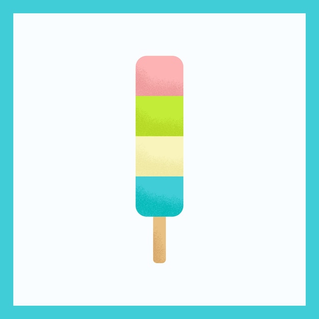 Popsicle Ice Cream Vector Illustration with Textures