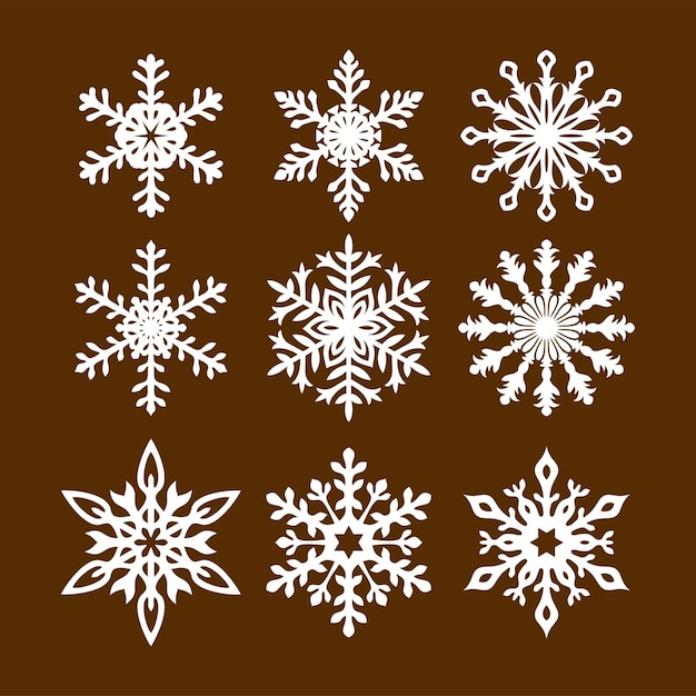 Popular Snowflake Vector Flat Design