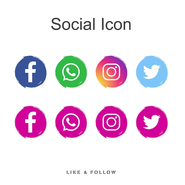 Popular Social Media circular logo collections