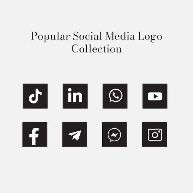 Vector popular social media icon collection