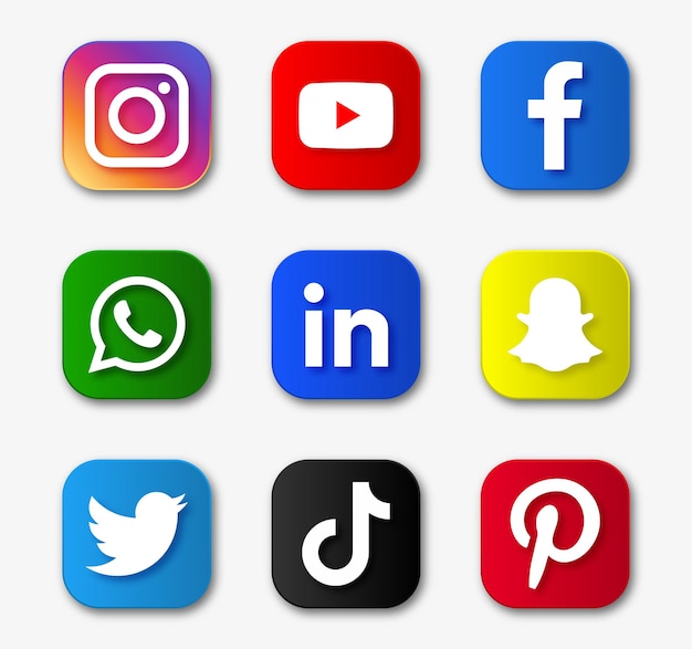 Popular social media icons