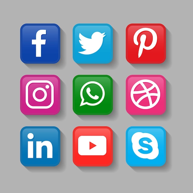 Popular social media icons