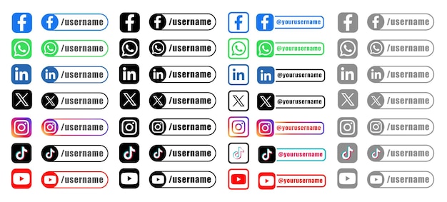 Vector popular social media website icons logo with banners template