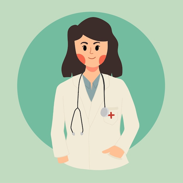 Portrait of Female Doctor healthcare Concept Illustration