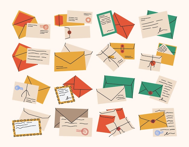 Vector postcard envelope illustration