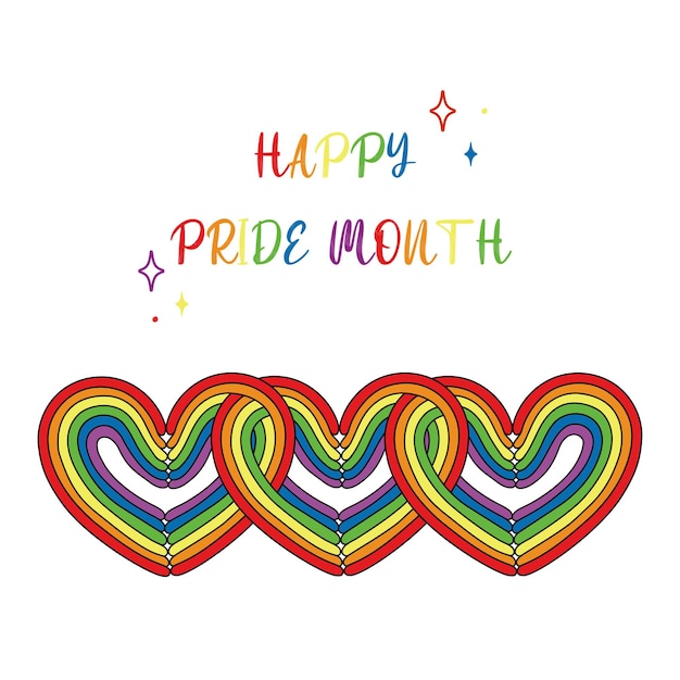 Postcard for pride month LGBTQ community symbol Tree hearts