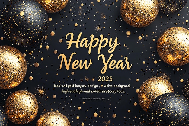 Vector a poster for happy new year with gold glitter and gold glitter