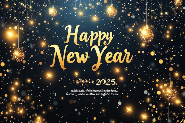 Vector a poster for happy new year with a gold glittery background