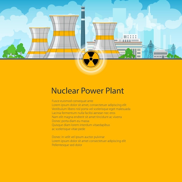 Vector poster nuclear power plant