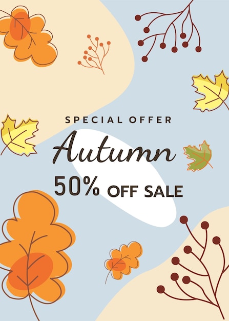 Vector poster sale autumn background illustration vector minimalist abstract design