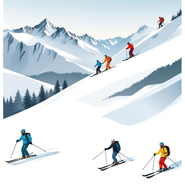 Vector a poster of skiers with the words  skiers  on it