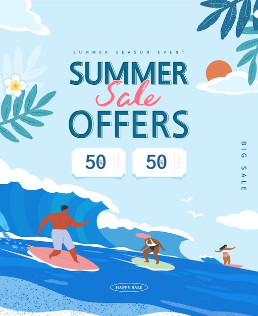 A poster for the summer sale offers.