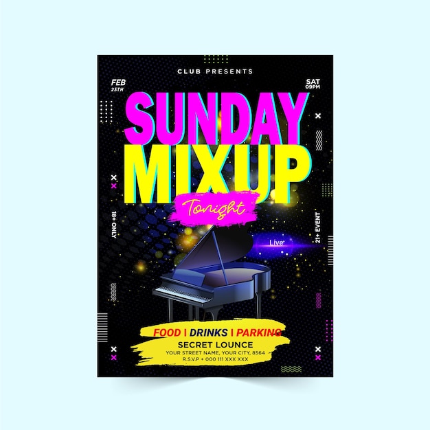 Vector a poster of a sunday mix that says quot sunday mix quot