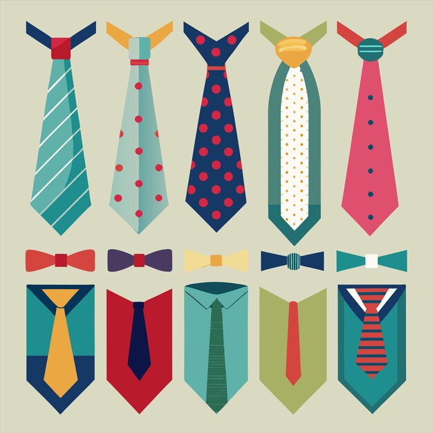 Vector a poster of ties with a green and red tie